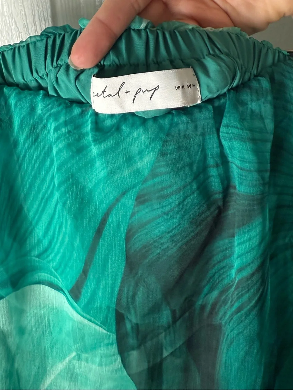 Petal & Pup Bloom Strapless Maxi Dress in Green Floral M - Picture 9 of 10